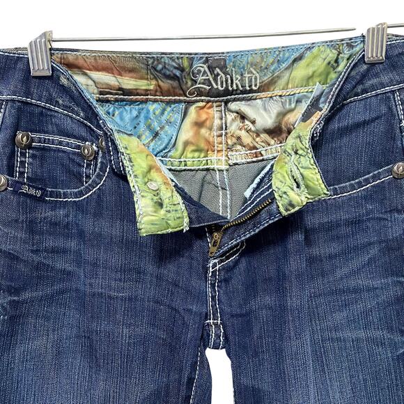 Adiktd y2k Embroidered Embellished Grunge Low-Rise Skinny Jeans - Picture 8 of 15